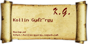 Kollin György névjegykártya