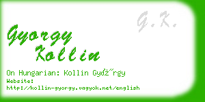 gyorgy kollin business card